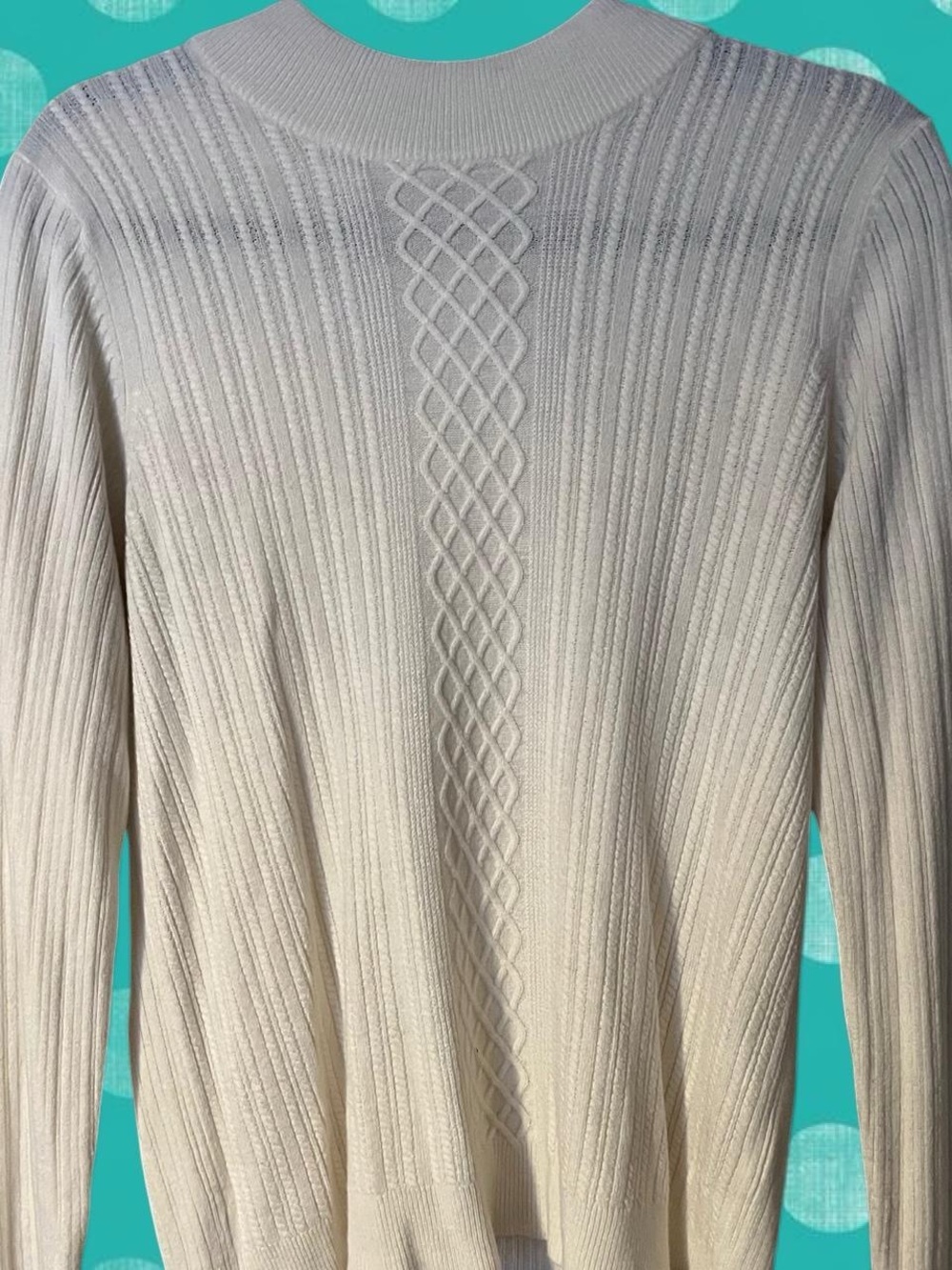 White Cable Knit Sweater